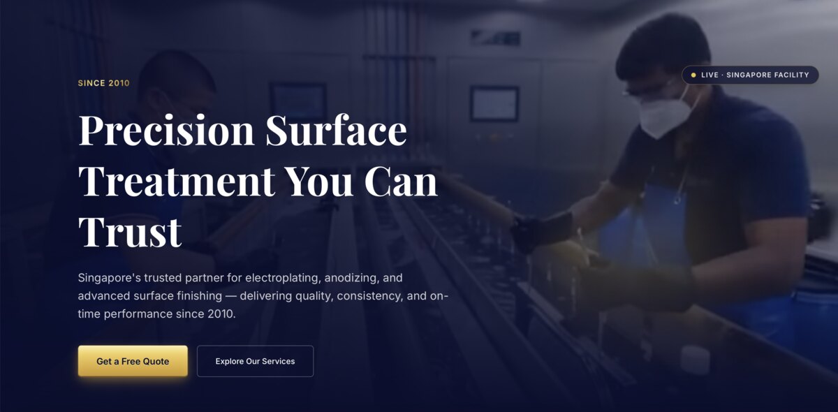Active Treatment Pte Ltd — Precision Surface Treatment You Can Trust, Singapore electroplating facility