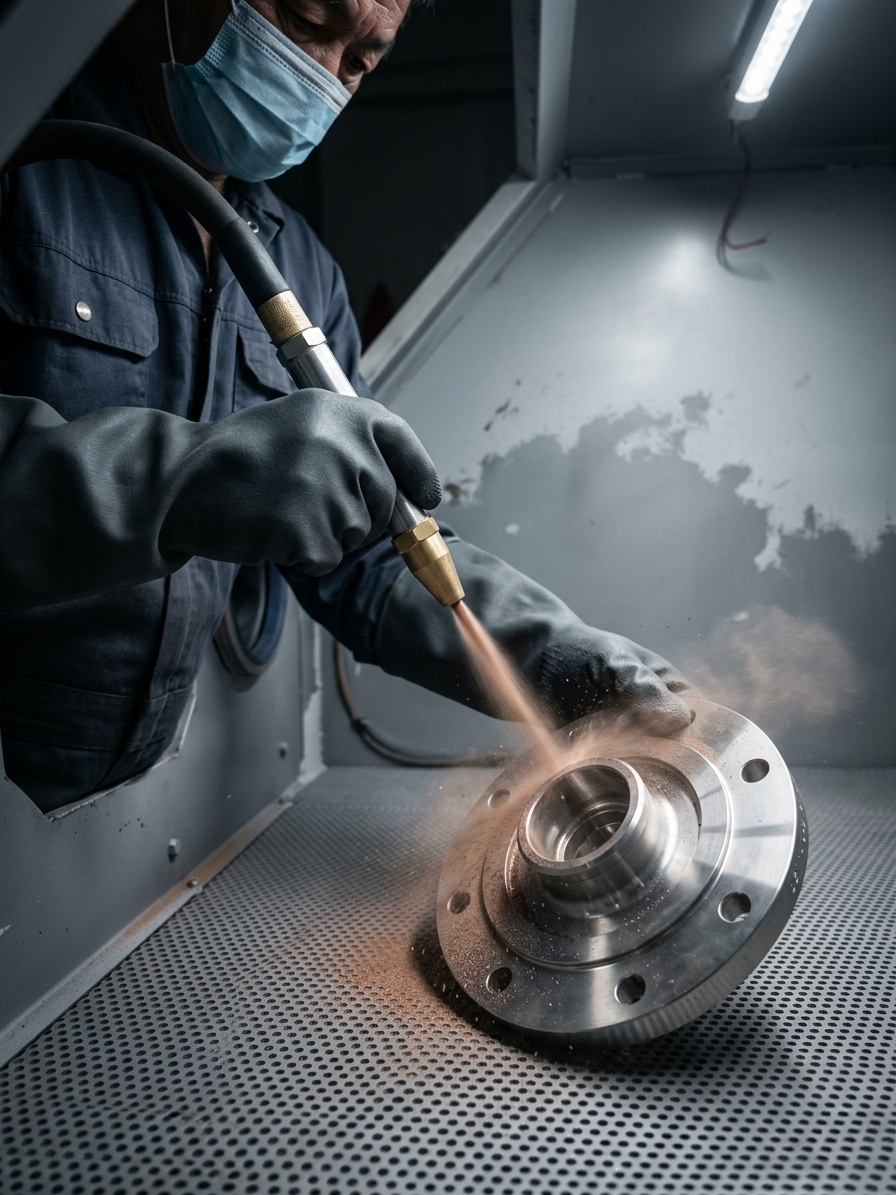 Sand blasting and abrasive blasting in Singapore — surface-prepared metal components by Active Treatment Pte Ltd
