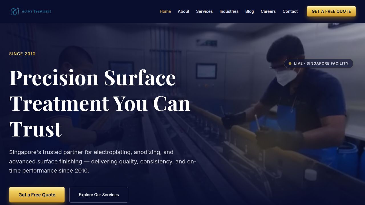 Active Treatment Pte Ltd — Singapore electroplating and surface treatment facility